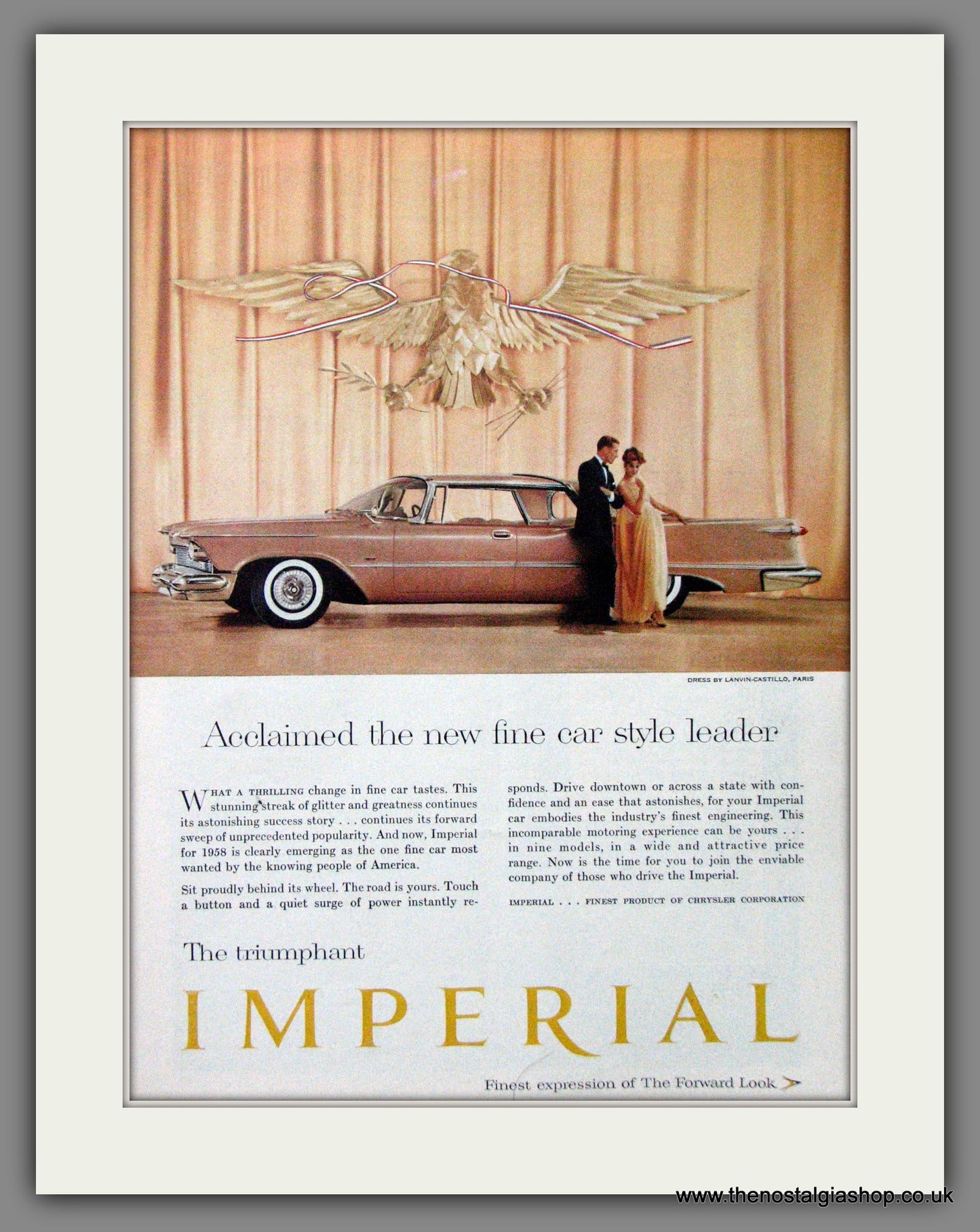 Chrysler Imperial '58. Original American Advert 1958 (ref AD52559)