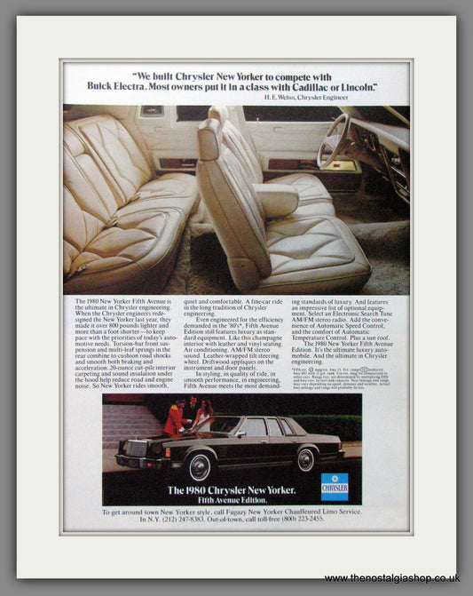 Chrysler New Yorker '79. Original American Advert 1979 (ref AD52560)