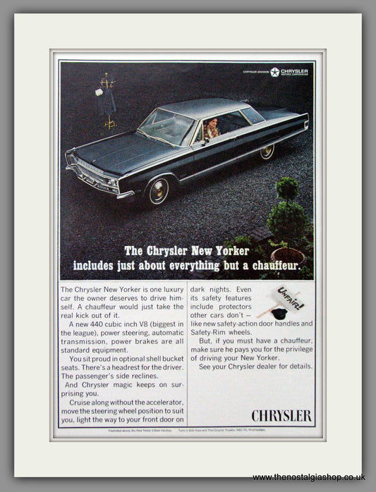 Chrysler New Yorker '66. Original American Advert 1966 (ref AD52591)