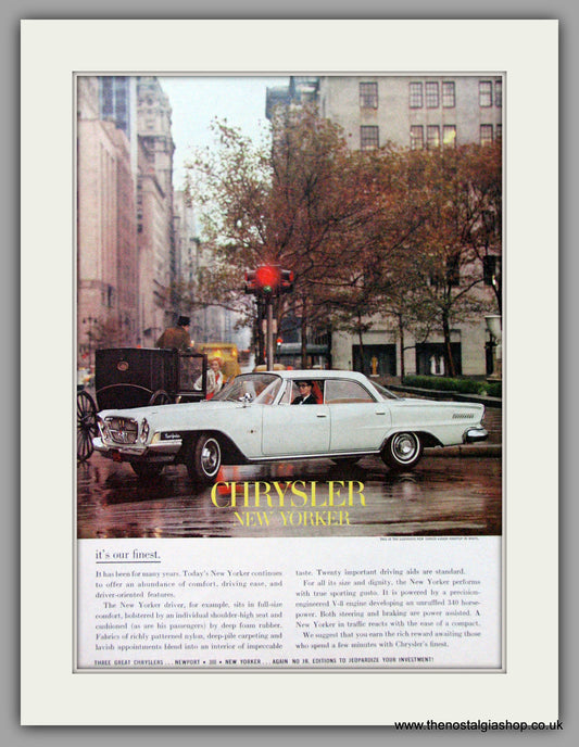 Chrysler New Yorker '62. Original American Advert 1962 (ref AD52593)