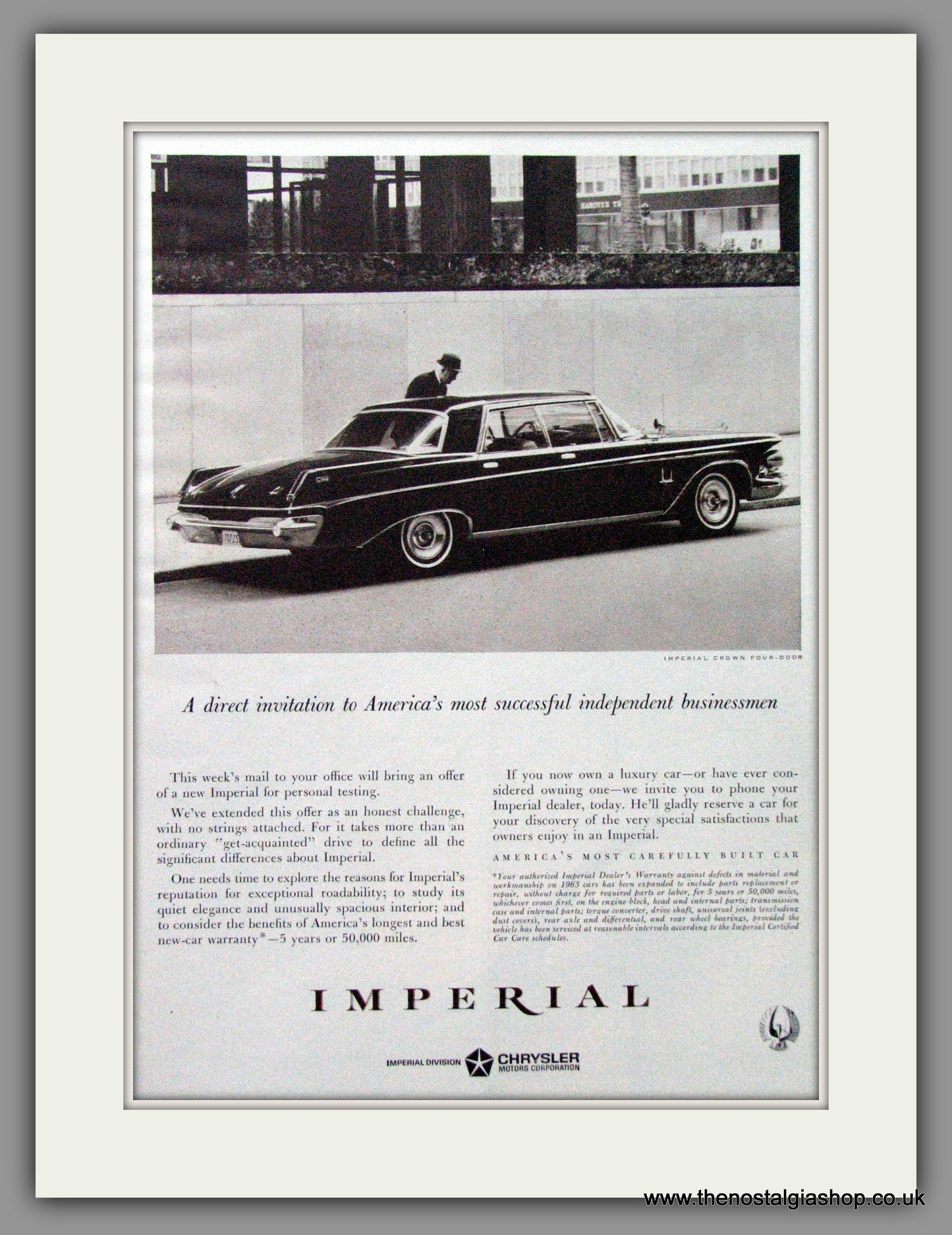 Chrysler Imperial Crown '63. Original American Advert 1963 (ref AD52594)