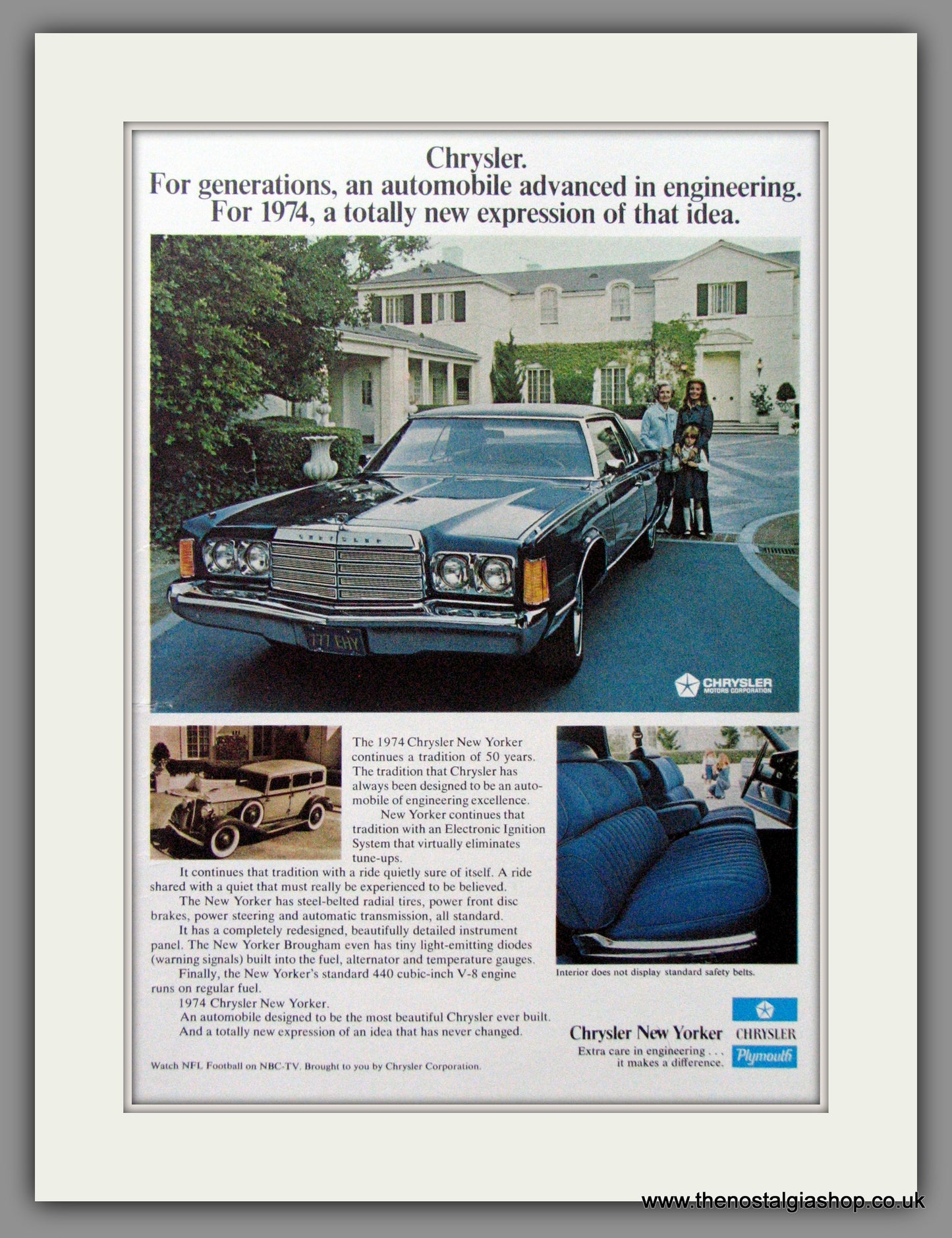 Chrysler New Yorker '74. Original American Advert 1973 (ref AD52596)