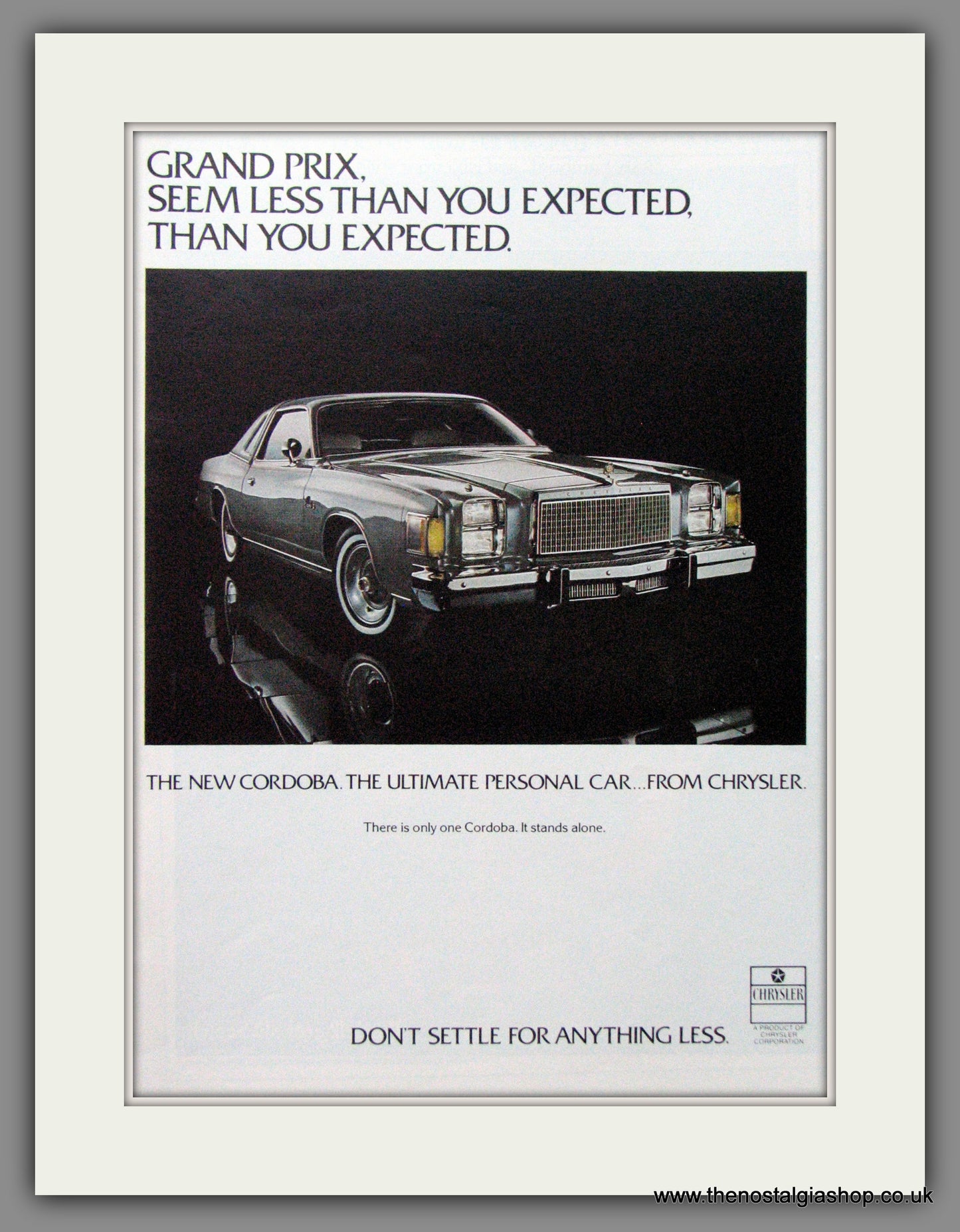 Chrysler LeBaron & Cordoba '77. Original American Double Advert 1977 (ref AD52609)