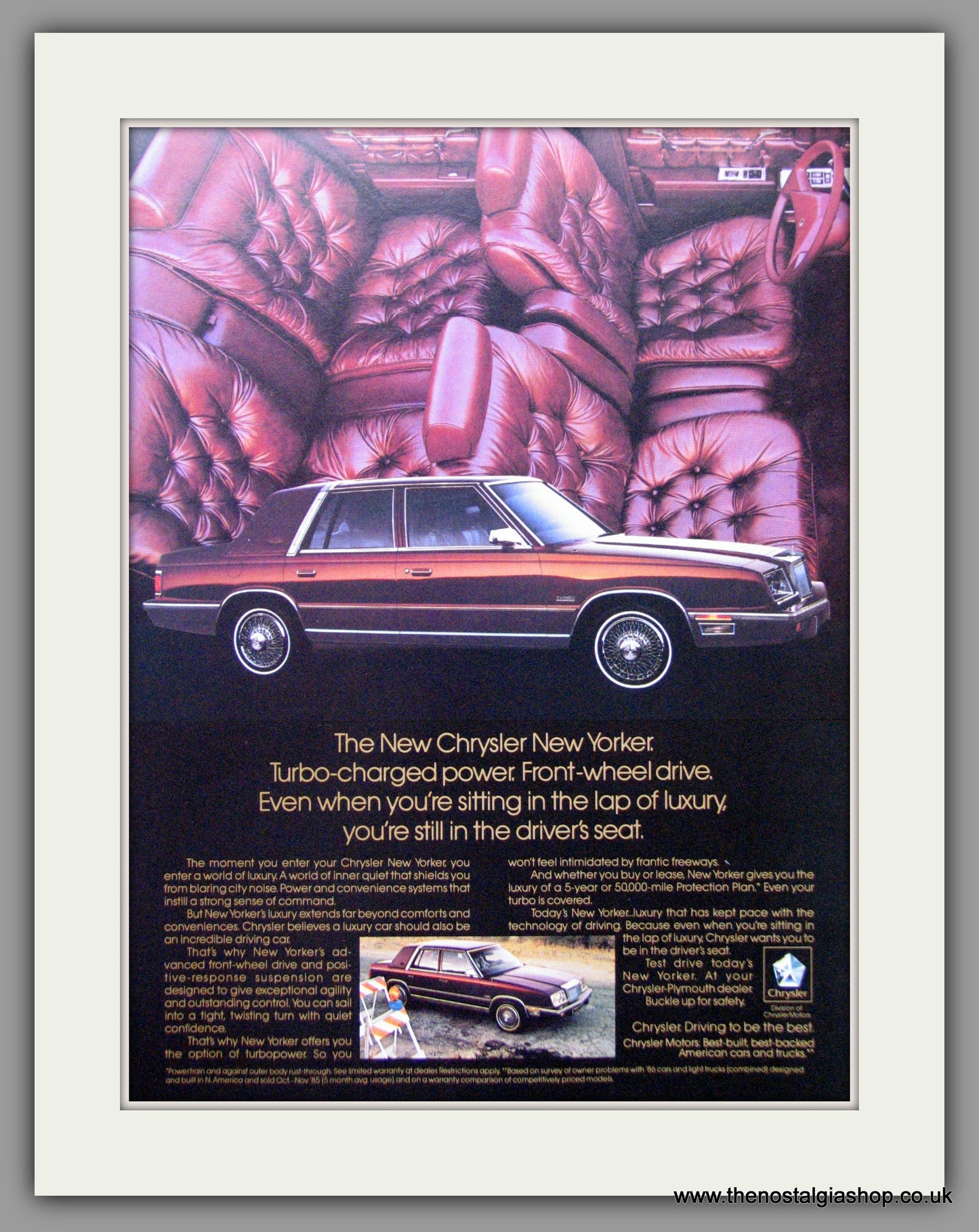 Chrysler New Yorker '86. Original American Advert 1986 (ref AD52601)