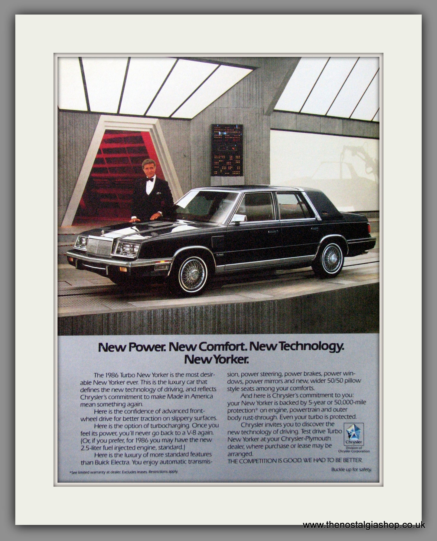 Chrysler New Yorker '86. Original American Advert 1986 (ref AD52606)