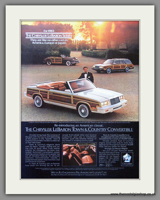 Chrysler LeBaron '83. Original American Advert 1983 (ref AD52607)