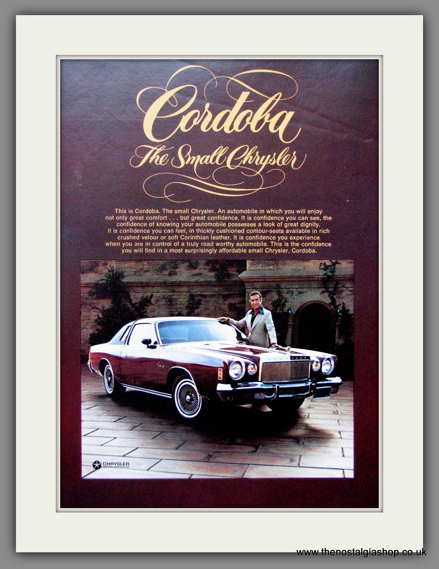 Chrysler Cordoba '75. Original American Advert 1975 (ref AD52608)