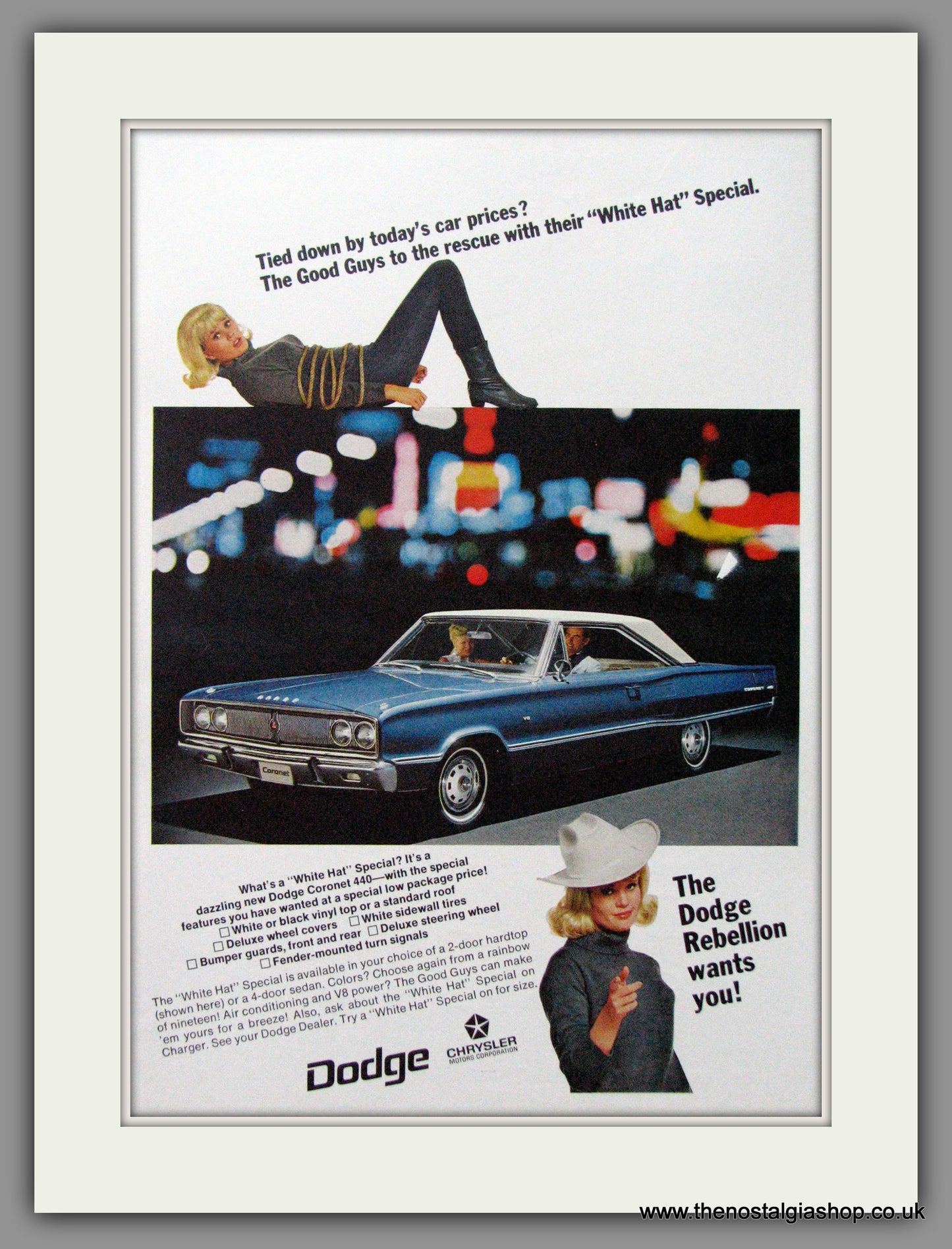 Dodge Coronet 440 '67. Original American Advert 1967 (ref AD52639)