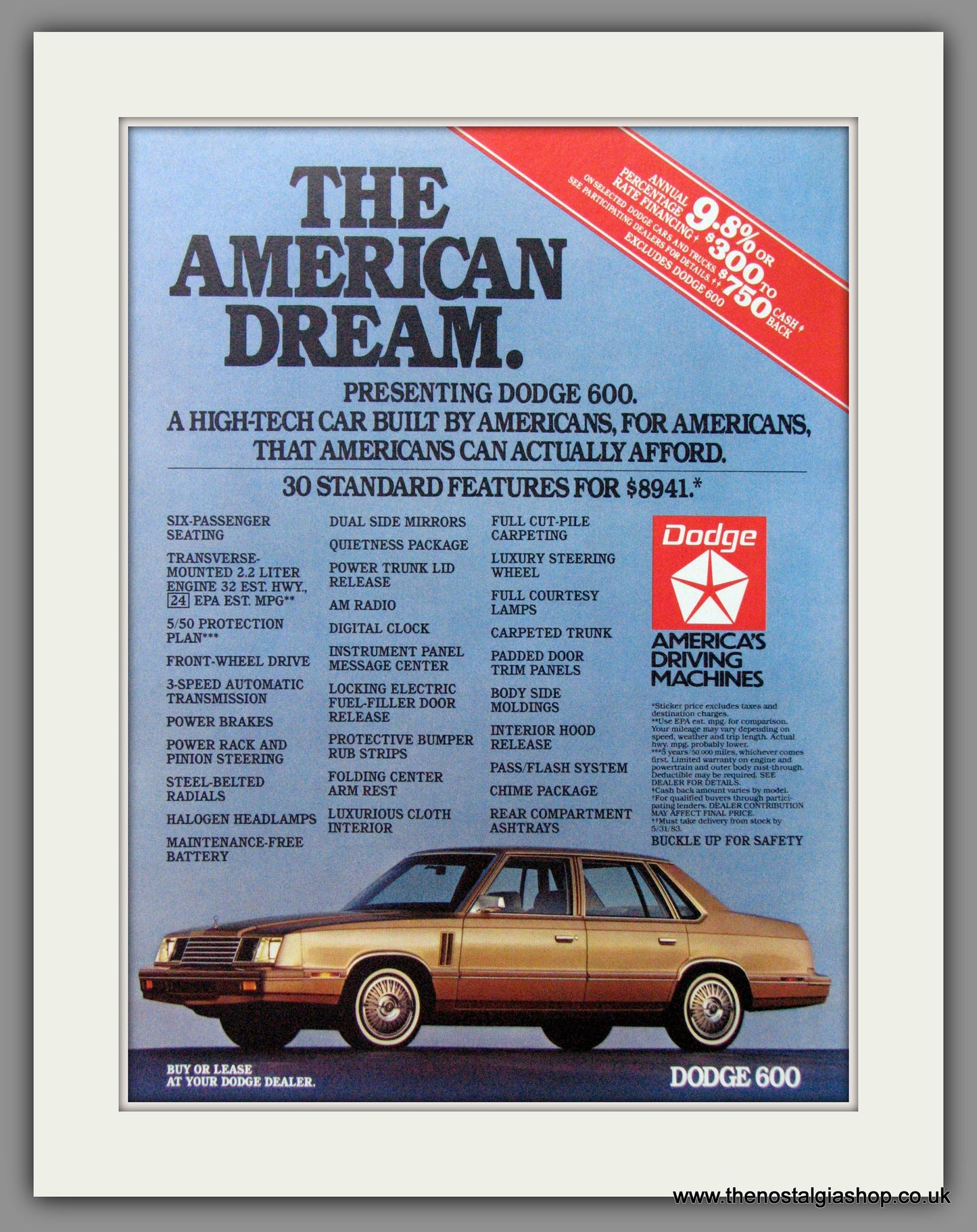 Dodge 600 '83. Original American Advert 1983 (ref AD52638)