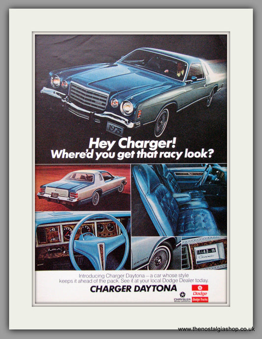 Dodge Charger Daytona '75. Original American Advert 1975 (ref AD52640)