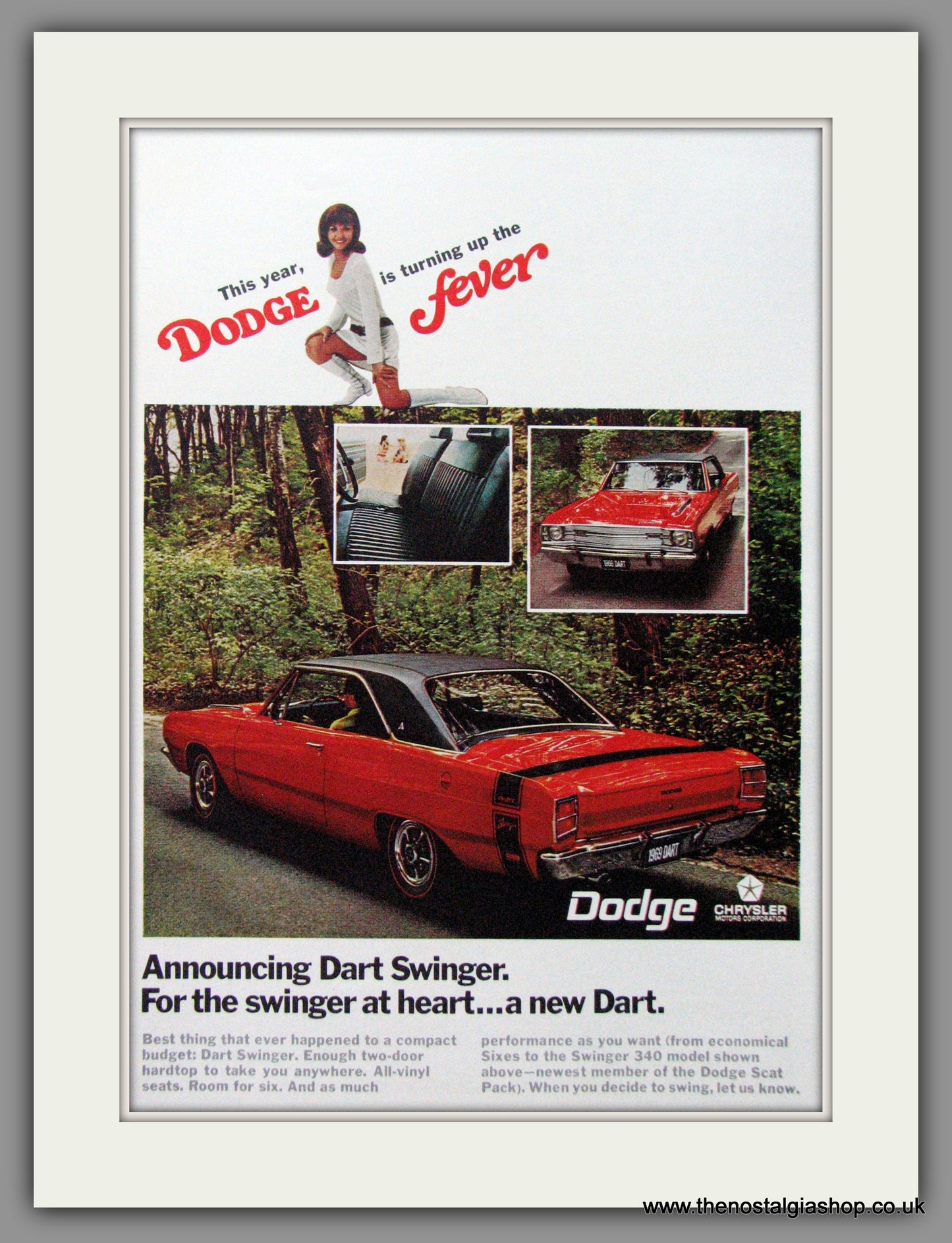 Dodge Dart Swinger '68. Original American Advert 1968 (ref AD52642)