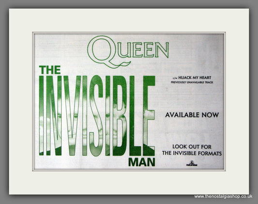 Queen The Invisible Man. Vintage Advert 1989 (ref AD56473)