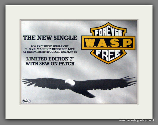 WASP. Forever Free. 1989 Original Advert (ref AD56472)