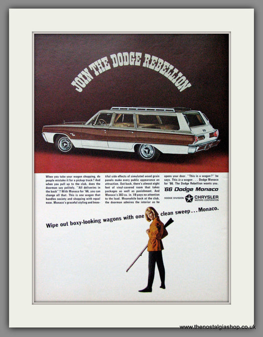 Dodge Monaco Wagon '66. Original American Advert 1966 (ref AD52650)