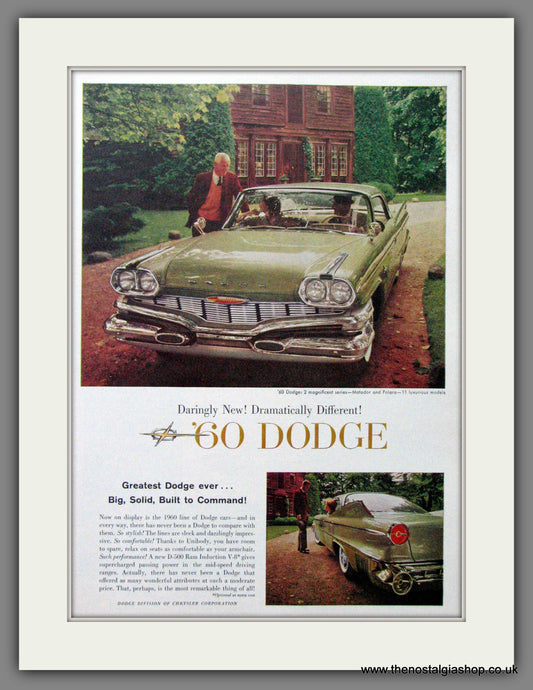 Dodge Matador and Polara '60. Original American Advert 1959 (ref AD52652)