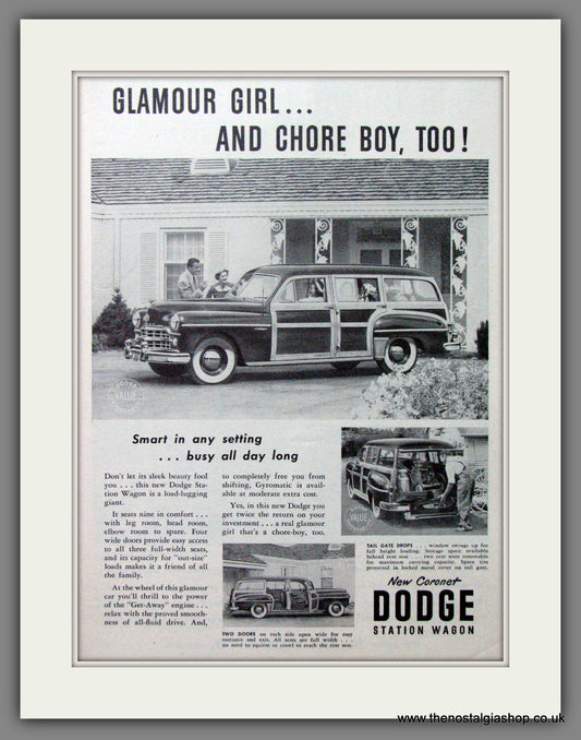 Dodge Coronet Station Wagon '49. Original American Advert 1949 (ref AD52653)