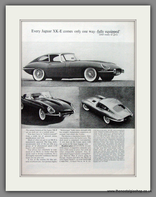 Jaguar XK-E Roadster. 1963. Original American Advert (ref AD52037)