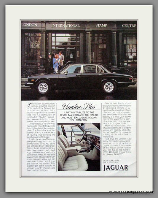 Jaguar XJ Vanden Plas. 1986 Original American Advert (ref AD52045)