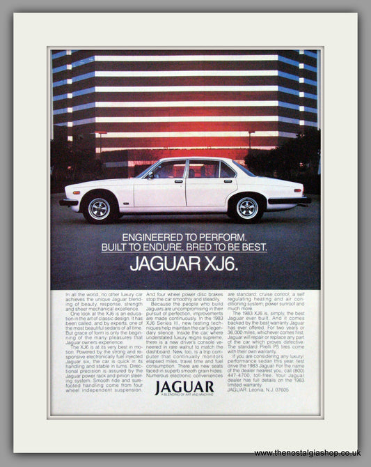 Jaguar XJ6. 1983 Original American Advert (ref AD52047)