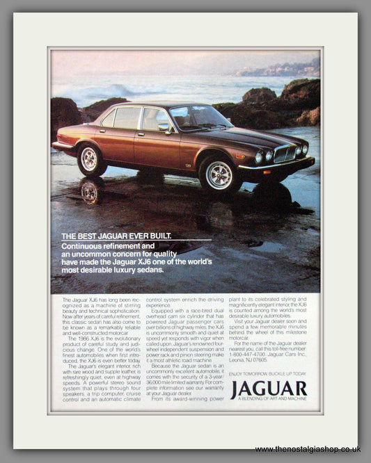 Jaguar XJ6. 1986 Original American Advert (ref AD52048)