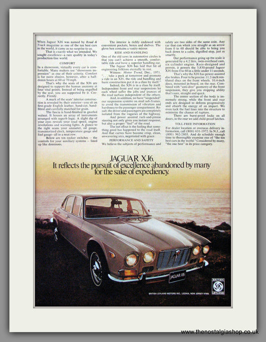 Jaguar XJ6. 1972 Original American Advert (ref AD52049)