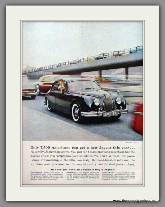 Jaguar 3.4 Sedan. 1958 Original American Advert (ref AD52056)