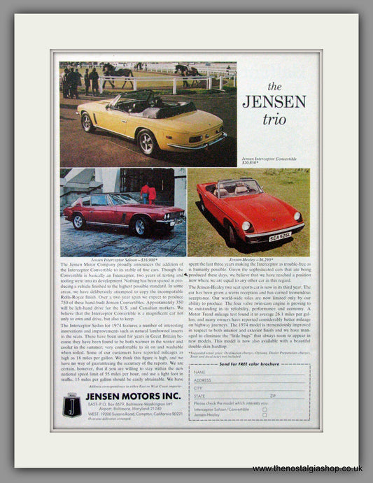 Jensen Range. 1974 Original American Advert (ref AD52110)