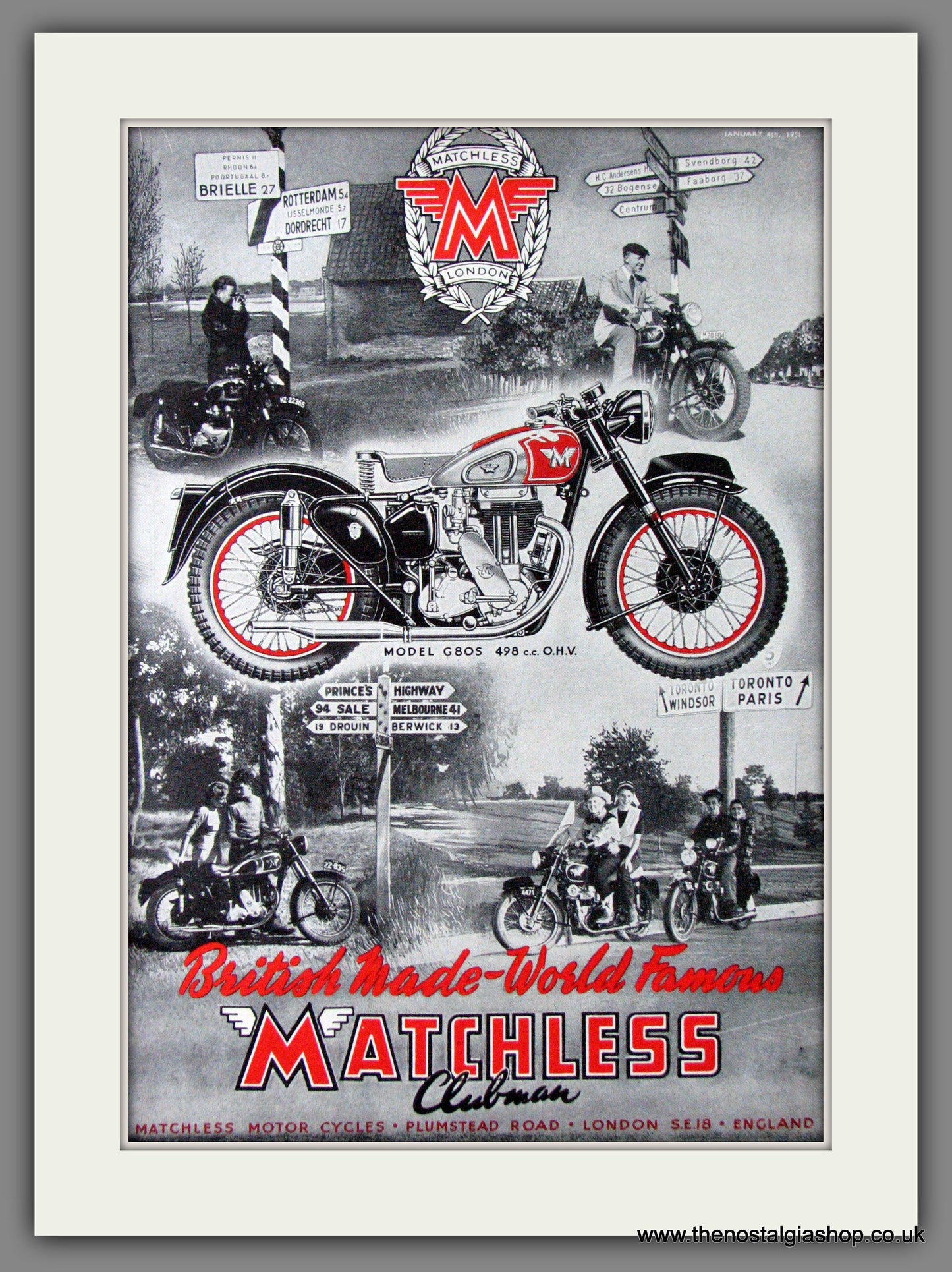 Matchless Clubman Motorcycle. G80S 1951 Original Advert. (ref AD52241)