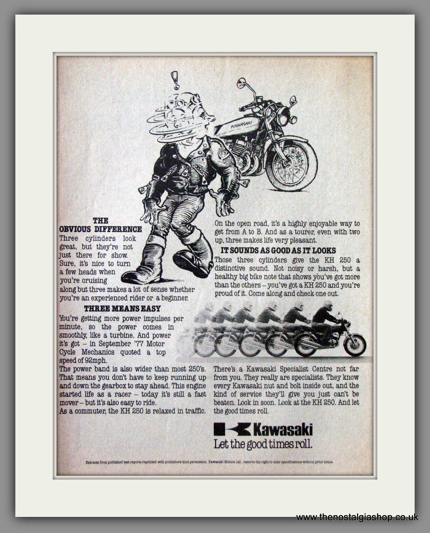 Kawasaki Motorcycles. Let The Good Times Roll. 1970's Original Advert. (ref AD52426)