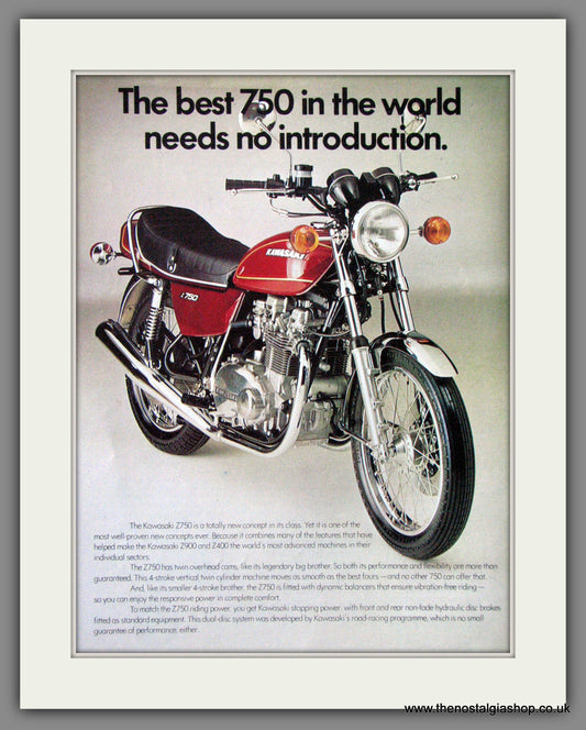 Kawasaki Z750 Motorcycle. 1976 Original Advert. (ref AD52455)