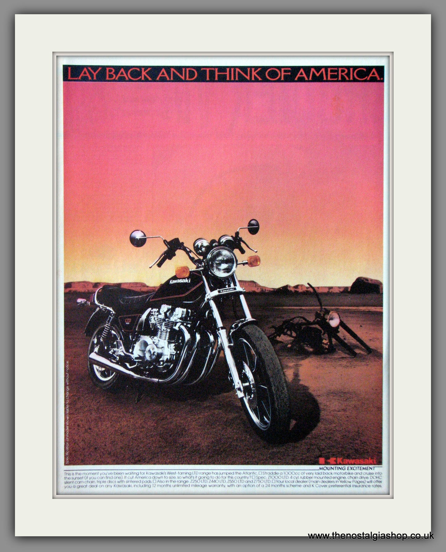 Kawasaki Z-1000 Motorcycle. 1981 Original Advert. (ref AD52577)