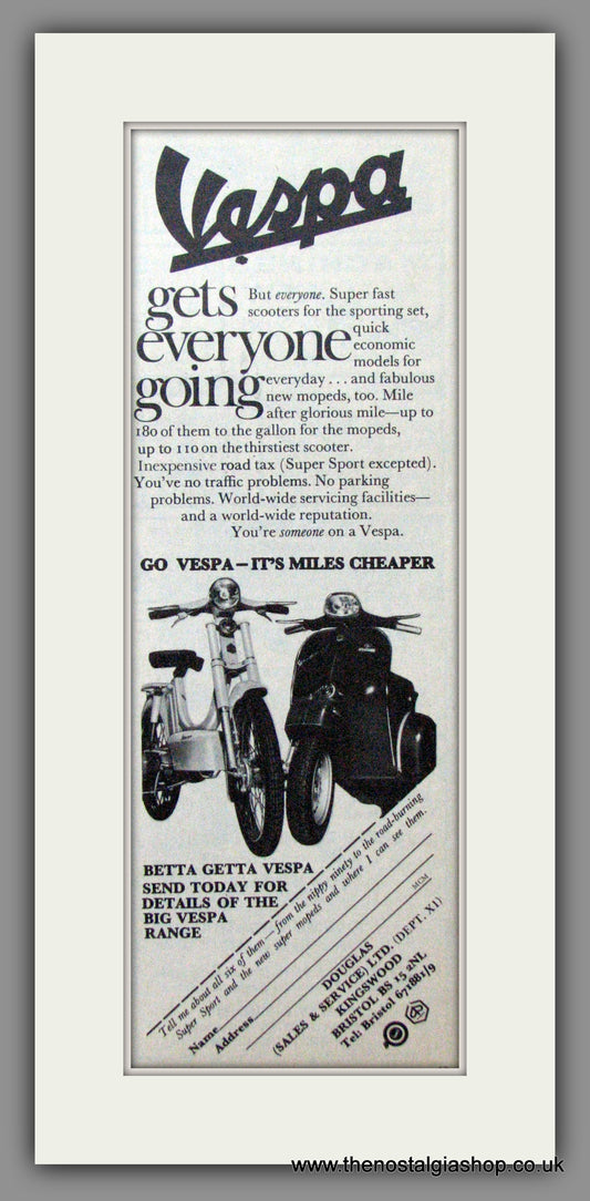 Vespa gets Everyone going. Original advert 1969 (ref AD52466)