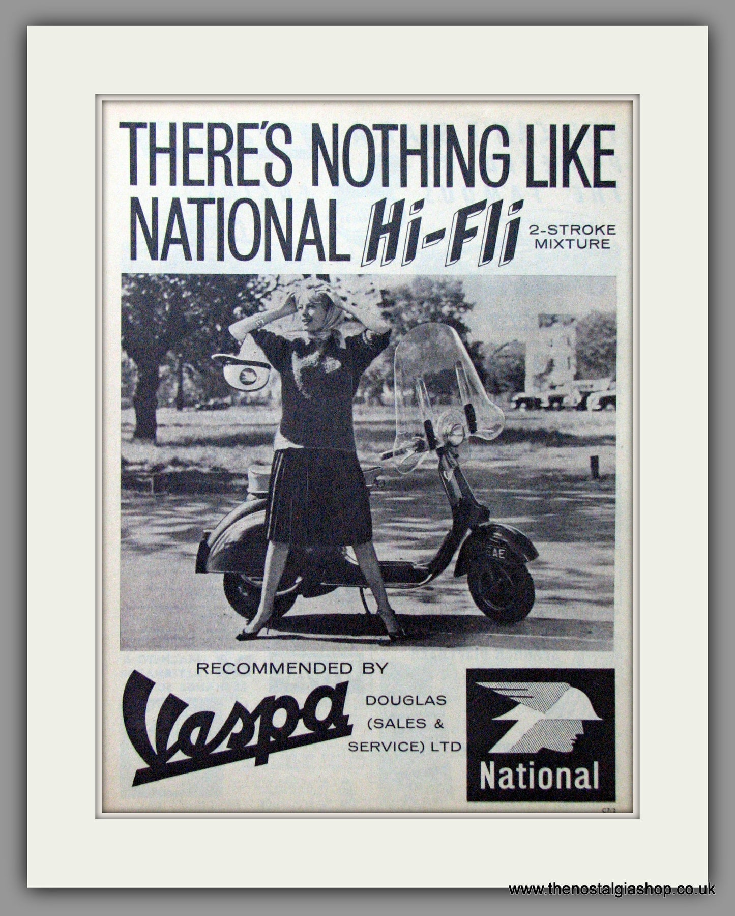 Vespa Recommend National Hi-Fli Fuel. Original advert 1961 (ref AD52471)