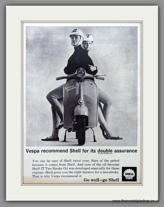 Vespa Recommend Shell. Original advert 1963 (ref AD52487)