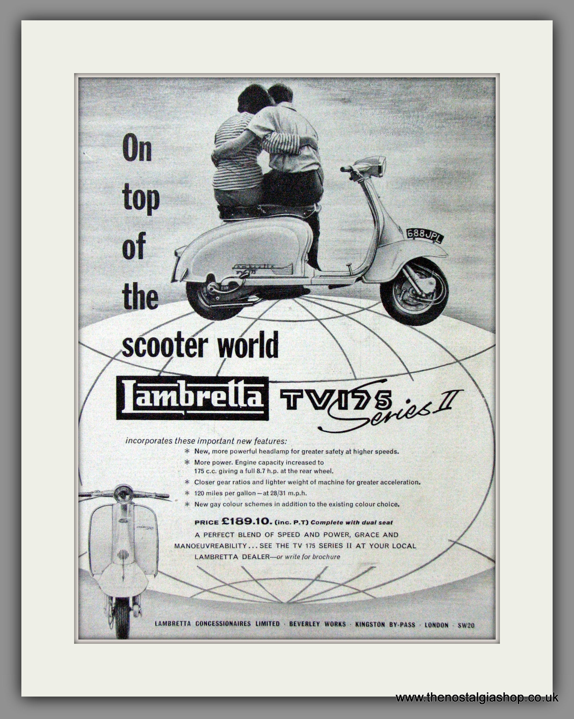 Lambretta TV175 Series II. Original advert 1959 (ref AD52532) – The ...