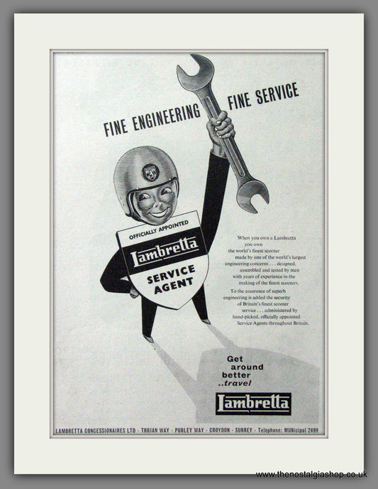 Lambretta Service Agent. Original advert 1959 (ref AD53144)