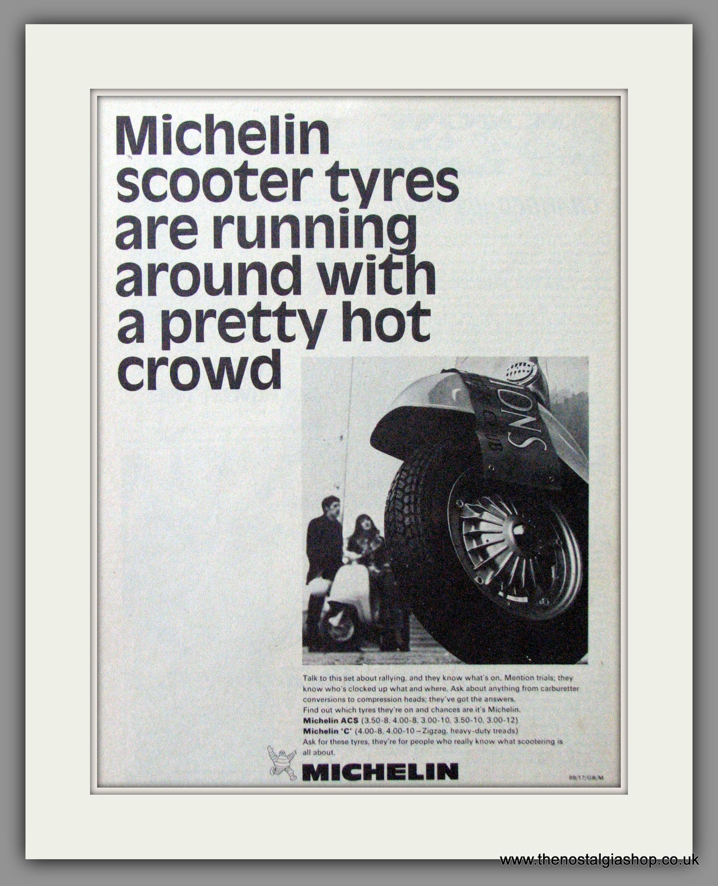 Michelin Scooter Tyres. Original advert 1969 (ref AD53161)