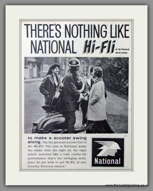 National Hi-Fli Two-Stroke Mixture. Scooter Fuel. Original advert 1961 (ref AD53167)