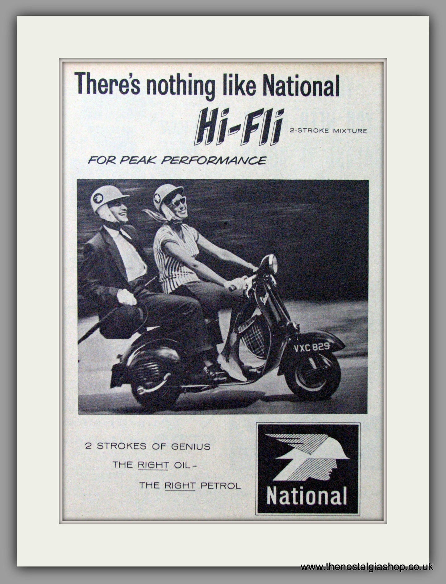 National Hi-Fli Two-Stroke Mixture. Scooter Fuel. Original advert 1960 (ref AD53168)