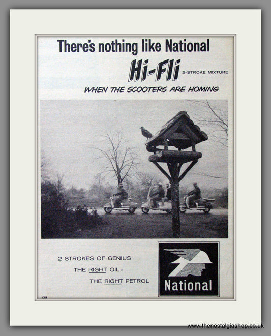 National Hi-Fli Two-Stroke Mixture. Scooter Fuel. Original advert 1960 (ref AD53169)