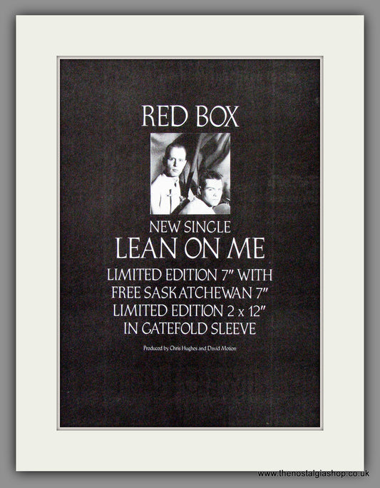 Red Box. Lean On Me. 1985 Original Advert (ref AD53766)