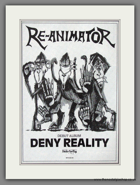 Re-Animator. Deny Reality. 1989 Original Advert (ref AD53771)