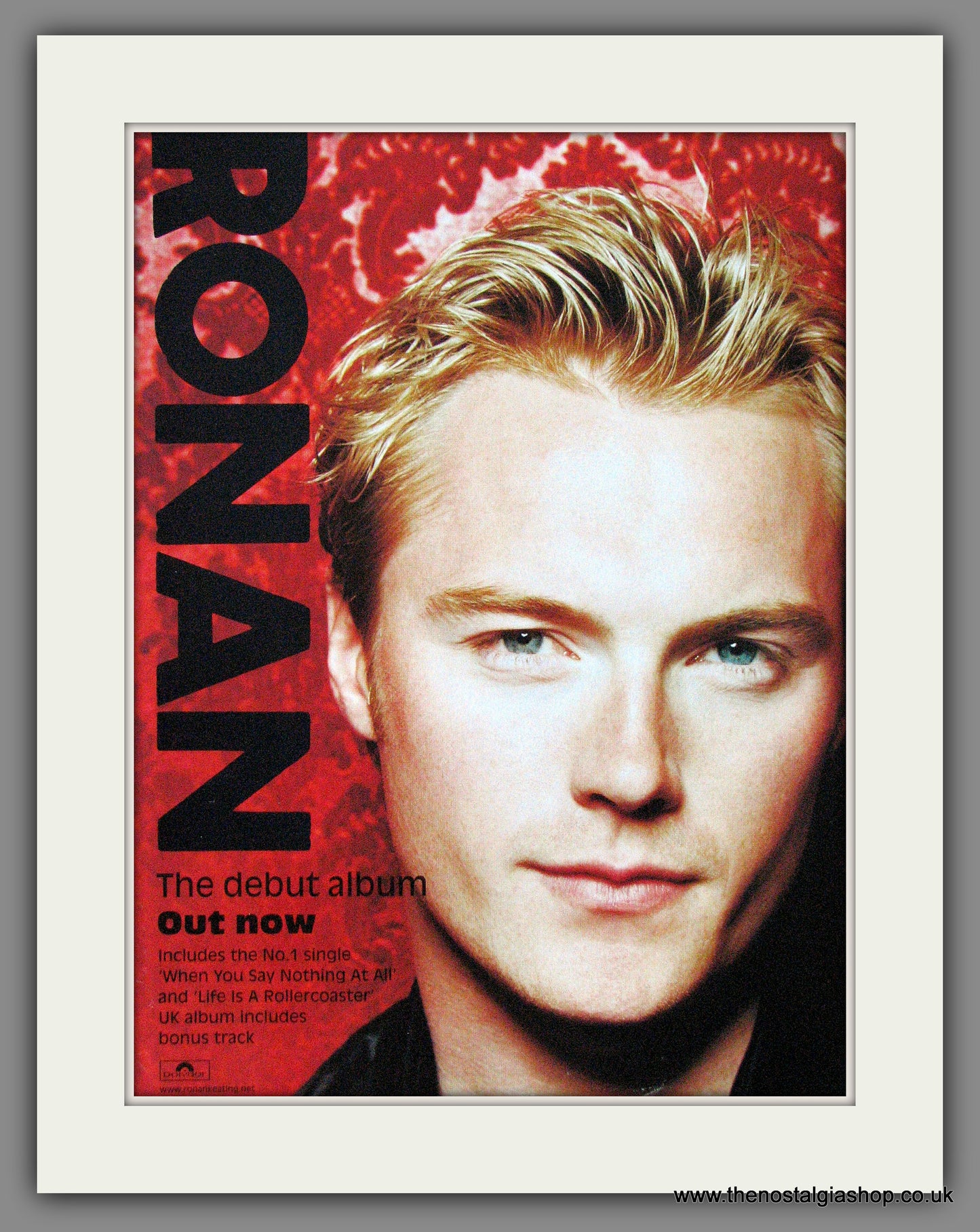 Ronan Keating. Debut Album. 2000 Original Advert (ref AD53774)