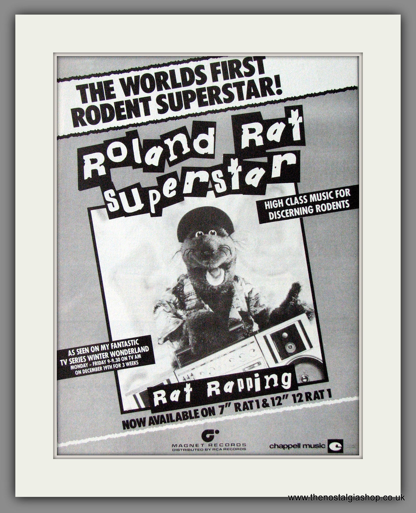 Roland Rat. Rat Rapping. 1984 Original Advert (ref AD53778)