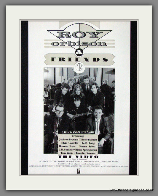 Roy Orbison & Friends. A Black And White Night. 1988 Original Advert (ref AD53781)