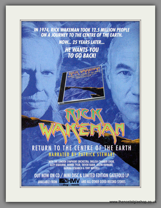 Rick Wakeman. Return To The Centre of The Earth. 1999 Original Advert (ref AD53807)