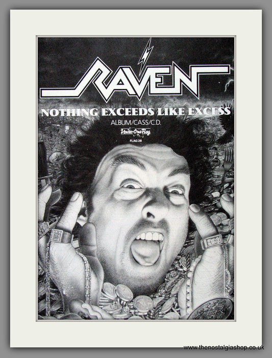 Raven. Nothing Exceeds Like Excess. 1988 Original Advert (ref AD53813)