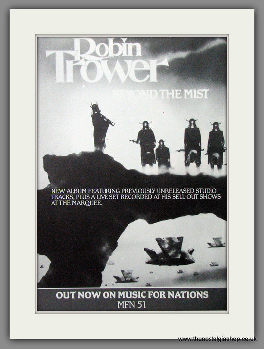 Robin Trower. Beyond The Mist. 1985 Original Advert (ref AD53824)