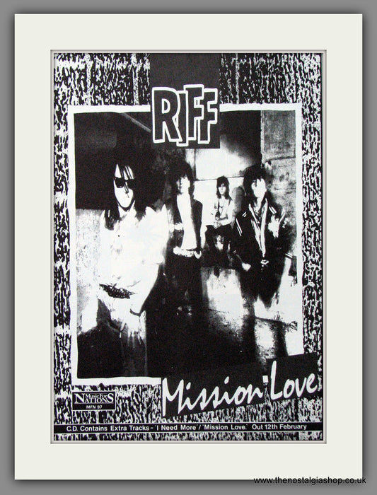 Riff. Mission Love. 1990 Original Advert (ref AD53828)