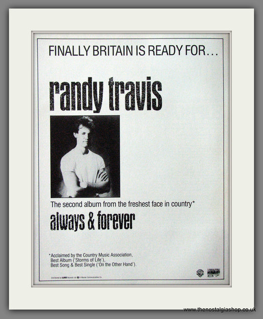 Randy Travis. Always and Forever. 1989 Original Advert (ref AD53836)